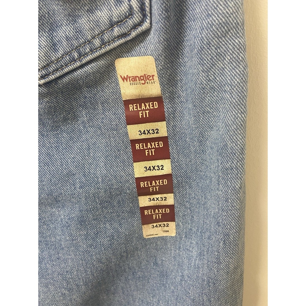 New Wrangler Jeans Mens 34x32 Blue‎ Rugged Wear Relaxed Fit 100% Cotton 35001VI - Picture 4 of 8